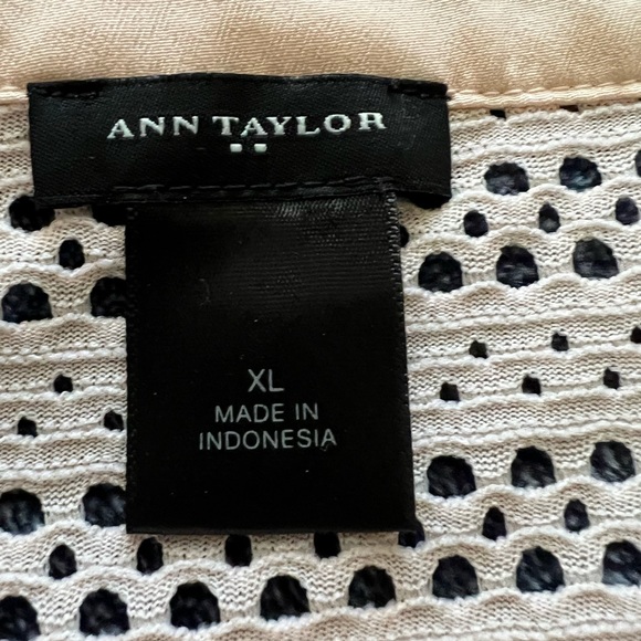 Ann Taylor Over Blouse Long Sleeve Sheer 3/4 Button Front with Pockets Peach - Picture 5 of 7
